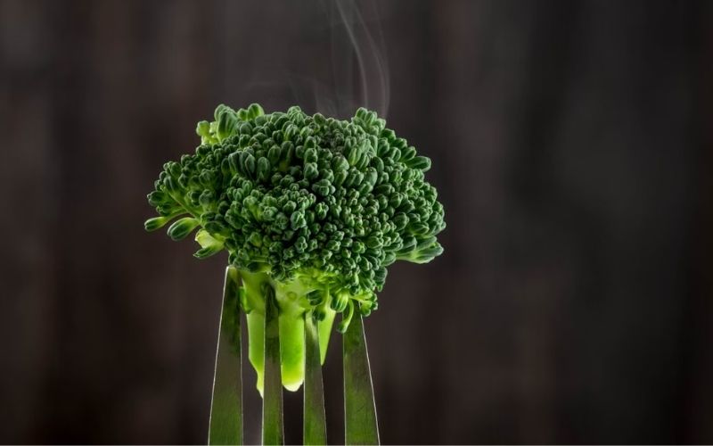 How to steam broccoli without a steamer and check the florets for tenderness